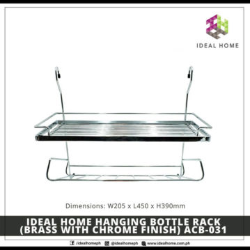 Ideal Home Hanging Bottel Rack (Brass with Chrome Finish) ACB-031