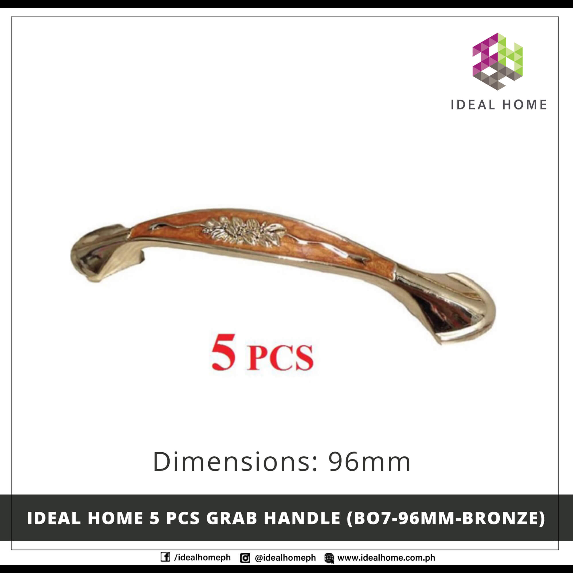 5 PCS Grab Handle (B07-96mm BRONZE)