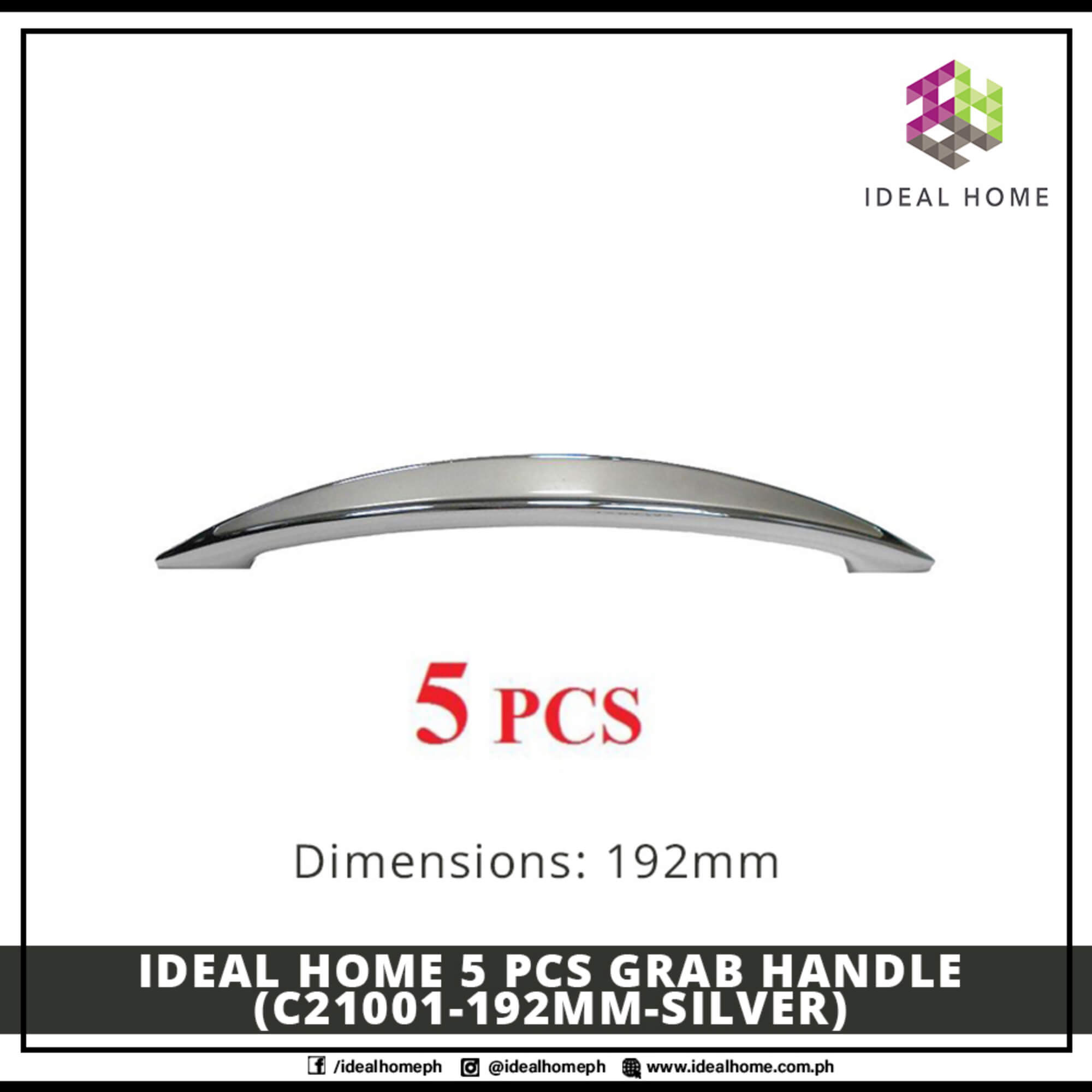 5 PCS Grab Handle (C21001-192mm-SILVER)