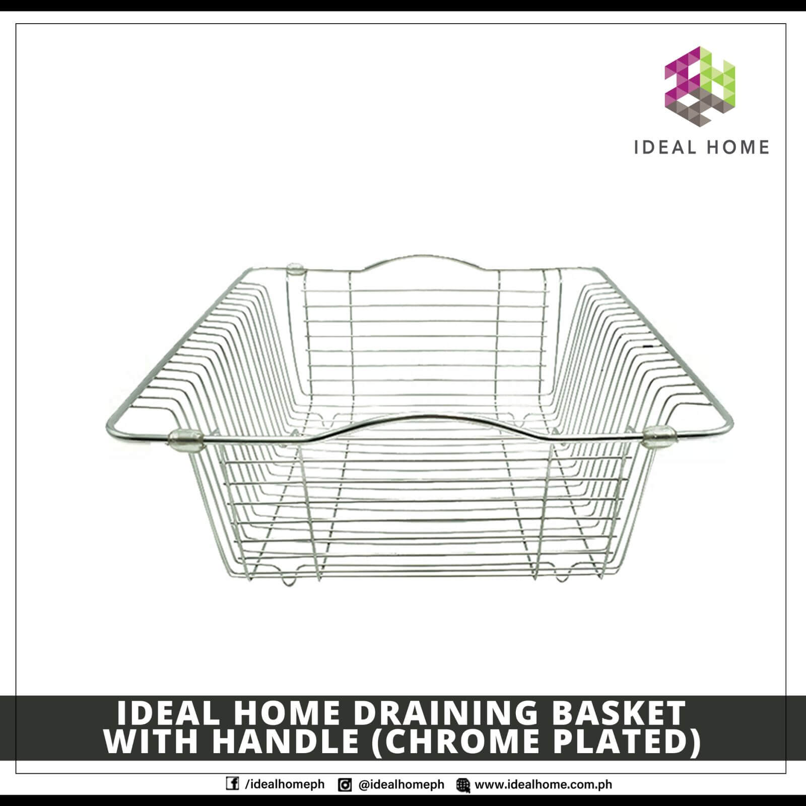 Draining Basket with Handle (Chrome Plated)